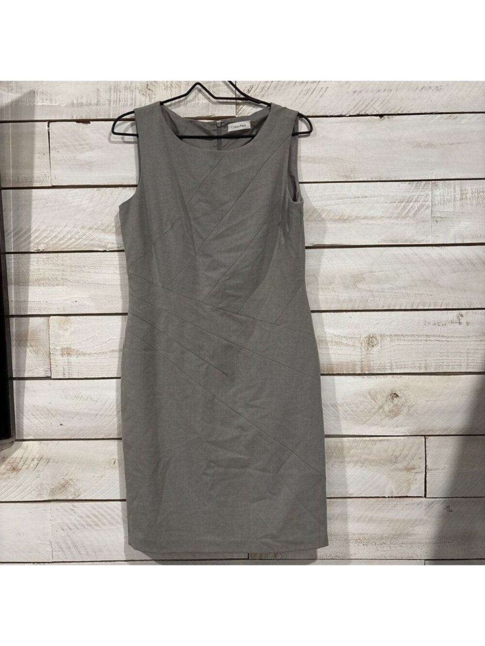 Calvin Klein Women's Dress Sleeveless Tank Sheath‎ Lined Gray See Desc